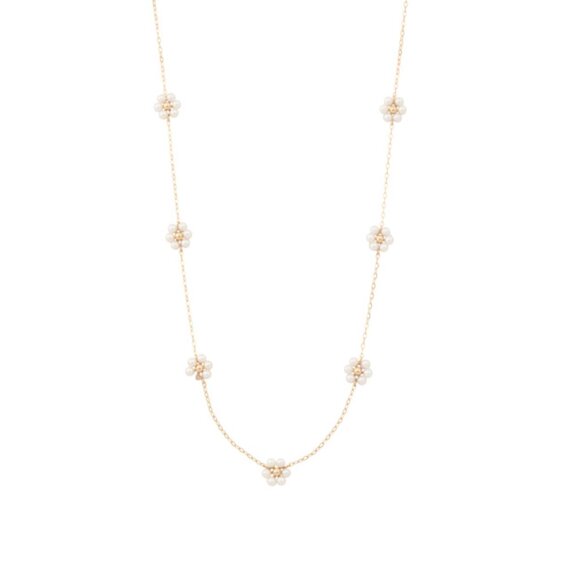 ORIANA COLLECTION pearl 14k Gold Freshwater Pearl Flower Necklace - Picture 1 of 2